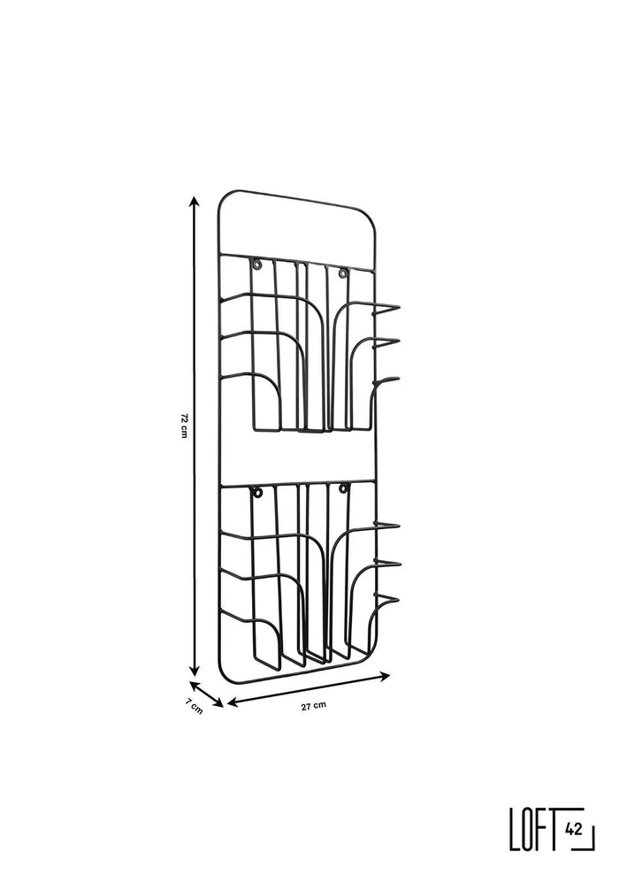 LOFT42 Rowan Large Tijdschriftenrek - Zwart - Metaal