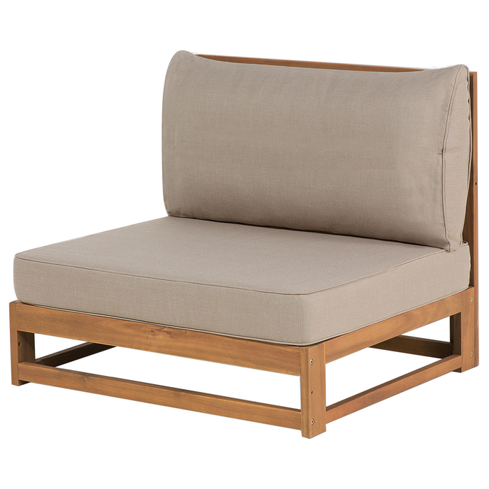 Beliani - TIMOR - Loungeset voor 4 - Taupe - FSCÂ® acaciahout
