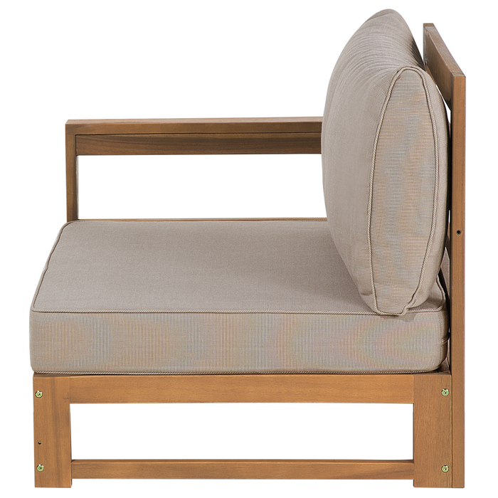 Beliani - TIMOR - Loungeset voor 4 - Taupe - FSCÂ® acaciahout