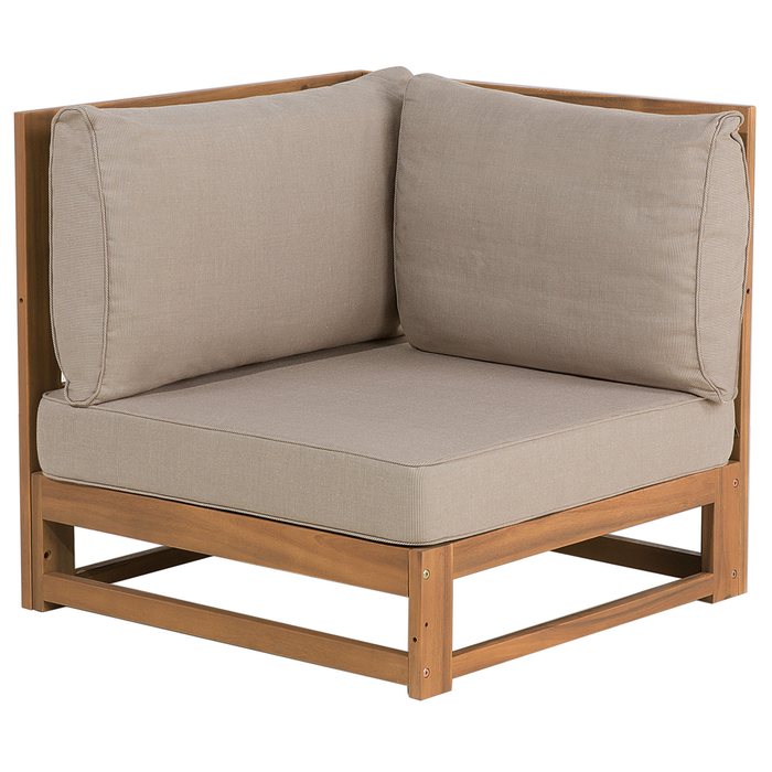 Beliani - TIMOR - Loungeset voor 4 - Taupe - FSCÂ® acaciahout