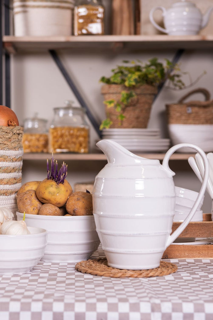 Clayre & Eef Decoratieve Schenkkan 21x15x23 cm Wit Keramiek Rond