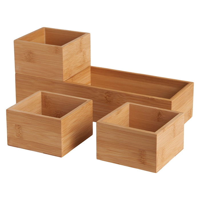 Lisomme Lars houten bakjes bamboe - set van 4