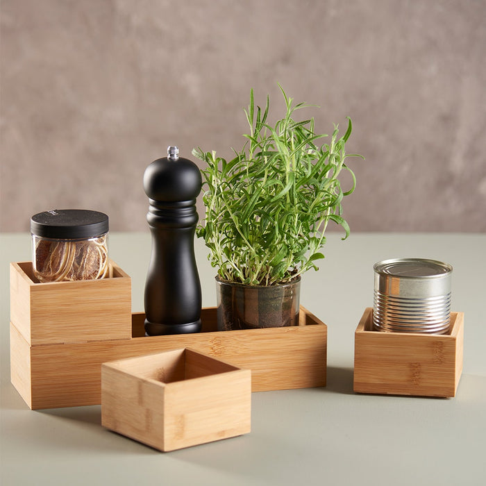 Lisomme Lars houten bakjes bamboe - set van 4