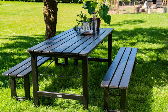 Inklapbare picknickbank Riga 200 cm blackwash