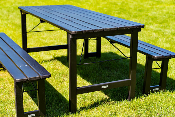 Inklapbare picknickbank Riga 200 cm blackwash