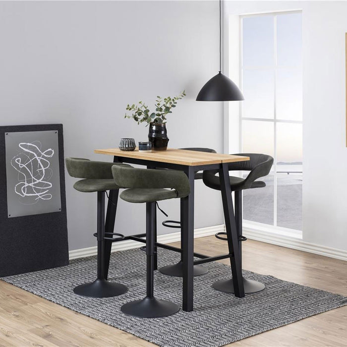 Lisomme Hidde houten bartafel naturel - zwarte poten - 115 x 58 cm