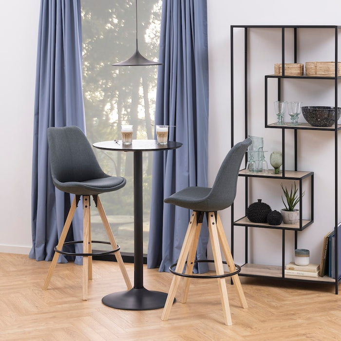 Lisomme Vino houten bartafel zwart - Ø 60 cm