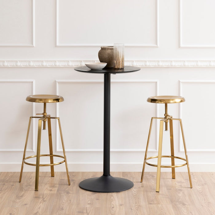Lisomme Vino houten bartafel zwart - Ø 60 cm