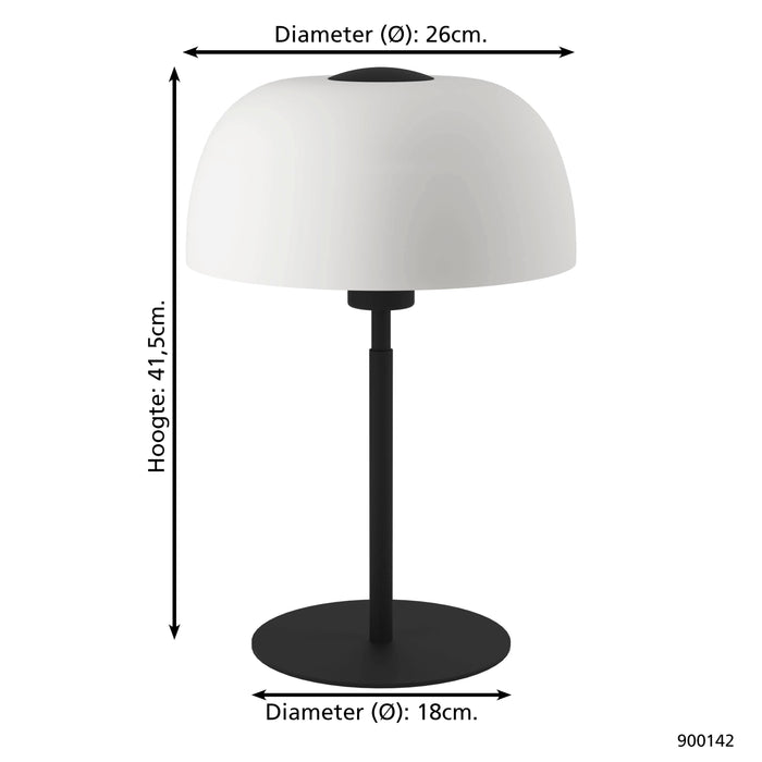 EGLO Solo 2 Tafellamp Ø 26 cm - Zwart/Wit