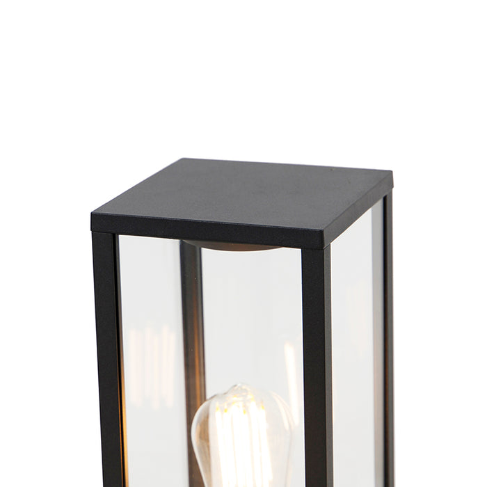 QAZQA Staande buitenlamp zwart 40 cm met grondpin en kabelmof -