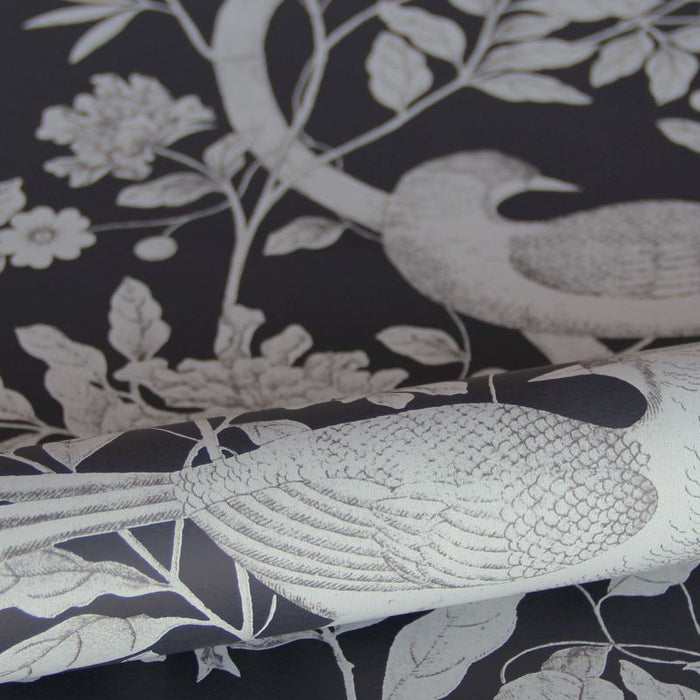 Origin Wallcoverings behang vogel gravure zwart - 347435 - 53 cm x 10,
