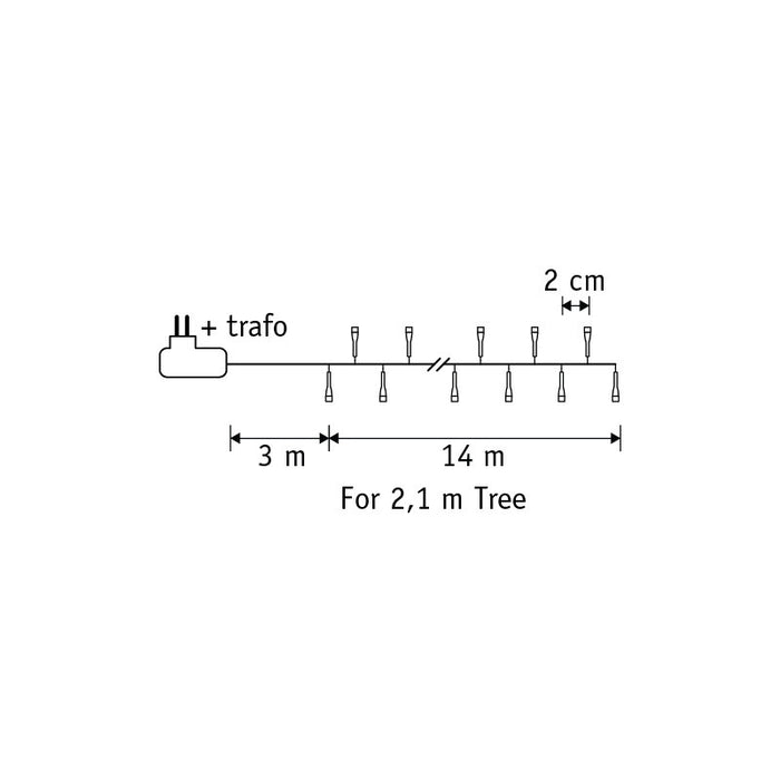 Luca Lighting Kerstboomverlichting - 700 LED - L1400 cm - Multikleur