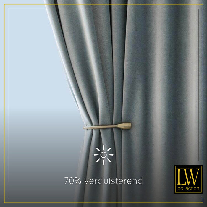 LW Collection Kant en klaar gordijnen grijs 290x245cm