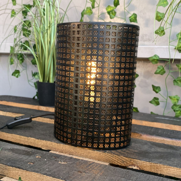 Bussandri - Tafellampen klassiek - zwart -  L:26cm - Voor binnen