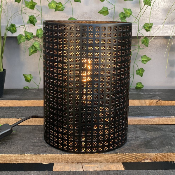 Bussandri - Tafellampen klassiek - zwart -  L:26cm - Voor binnen