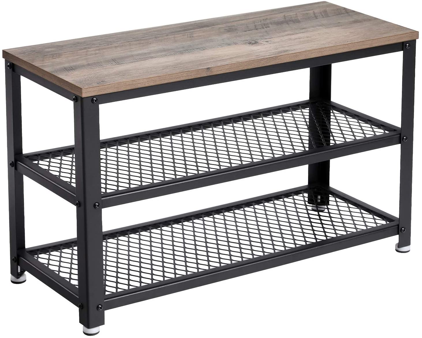 Schoenenrek - industriële look - 73x45x30 cm - lichtgrijs