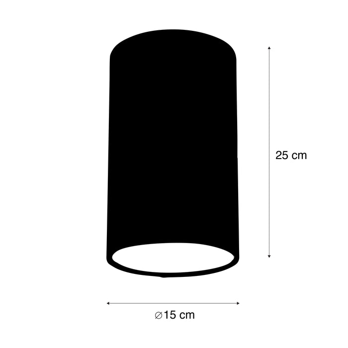 QAZQA Velours lampenkap taupe met gouden binnenkant 15|15|25
