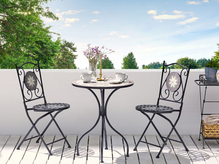 Beliani - CARIATI - Tuintafel - Zwart - 60 x 60 cm - IJzer