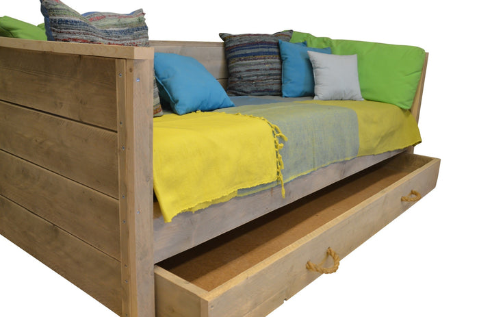 Wood4you - Eenpersoonsbed Saar steigerhout 206Lx43Hx96D cm