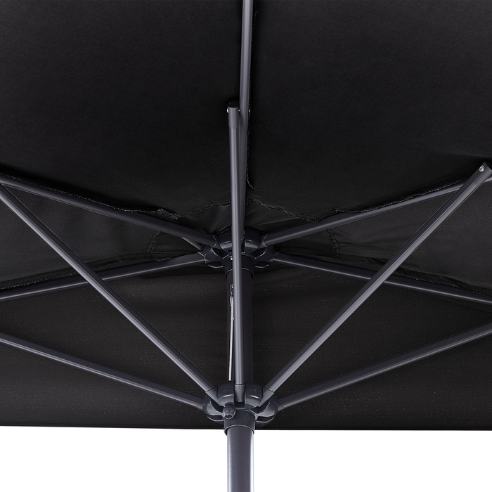 Beliani - GALATI - Halfronde parasol - Zwart - 270 cm - Polyester
