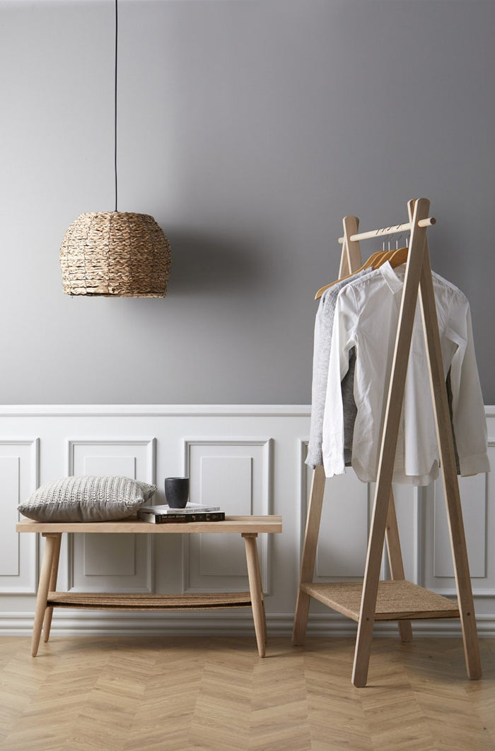 Villa Collection Ebern houten kledingrek whitewash - 92 x 153 cm