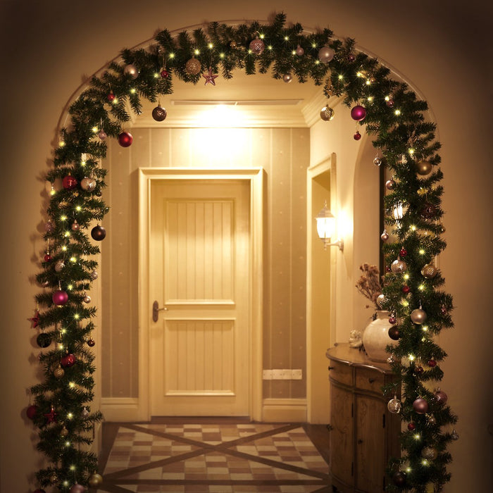 FURNILUX - Kerstguirlande-Kerstslinger met verlichting 5 m