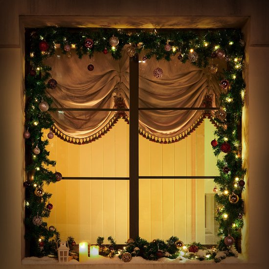 FURNILUX - Kerstguirlande-Kerstslinger met verlichting 5 m