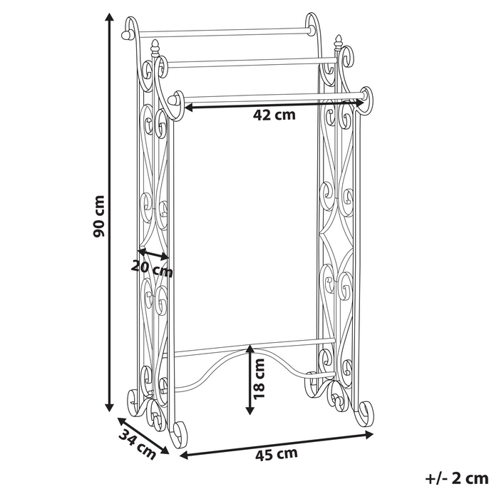 Beliani - CHILLAN - Handdoekrek - Grijs - IJzer