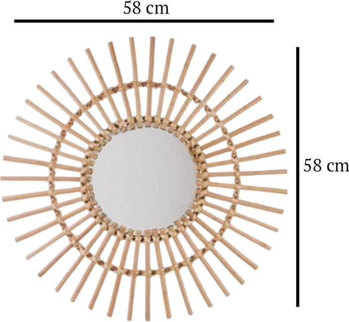 ATMOSPHERA Zon rotan spiegel - Ø 58 x Dikte 2 cm