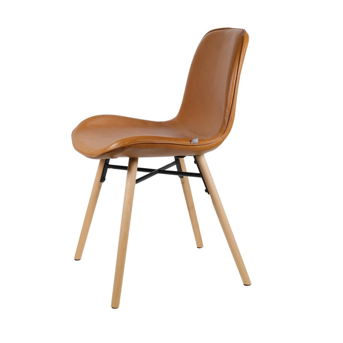 Nolon Nena-Fé eetkamerstoel kunstleer cognac - houten onderstel