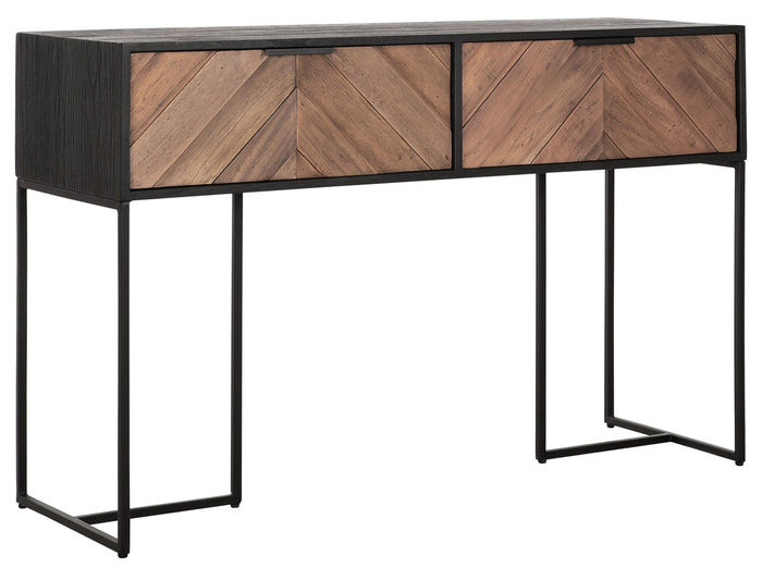 24Designs Criss Cross Sidetable - B120 X L40 X H78 Cm - Zwart|Bruin