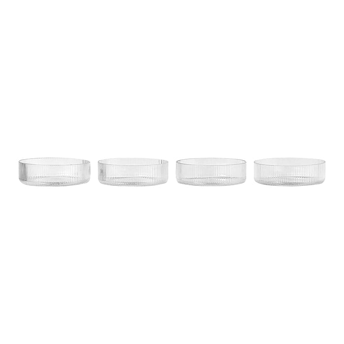 Ferm Living Ripple Schaaltjes 4 st. - Clear