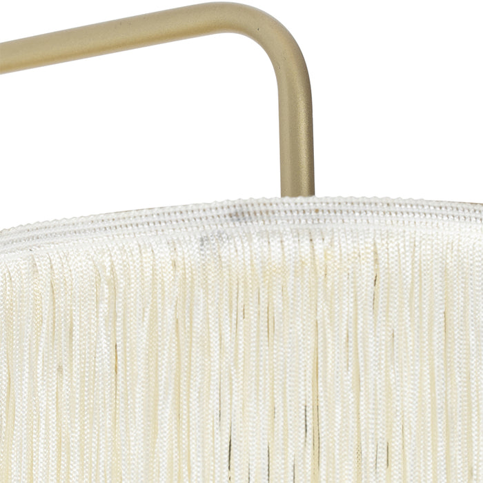 QAZQA Oosterse wandlamp goud crème kap met franjes - Franxa