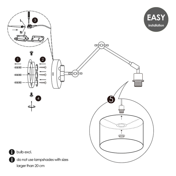 Home Sweet Home wandlamp Shift 70|70|32cm - Wit