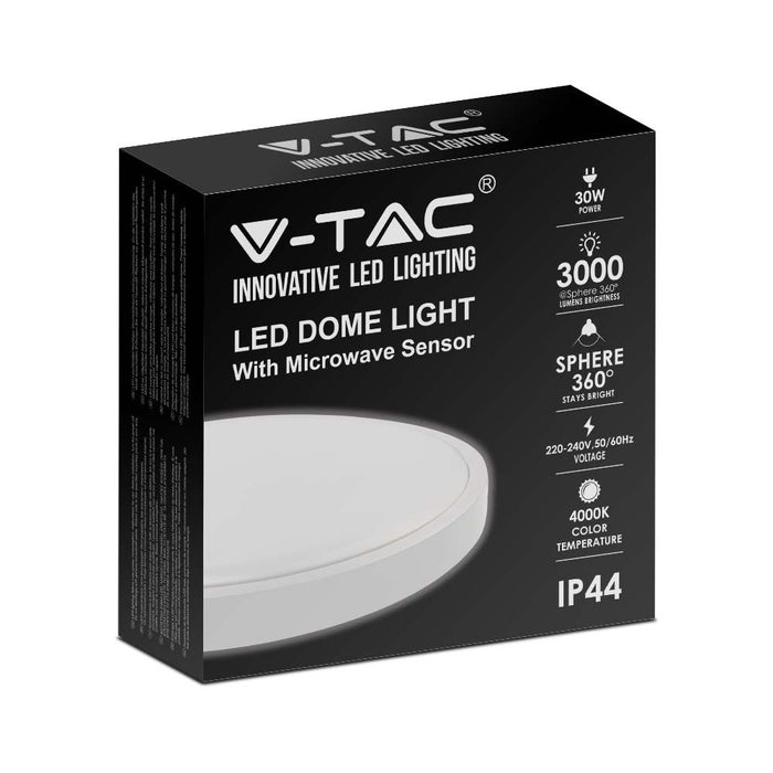 V-TAC VT-8630S-W-RD LED ronde koepellampen met sensor - 420mm - IP44 -