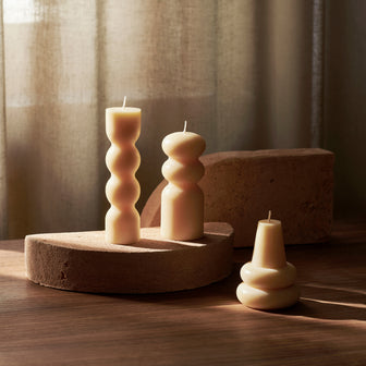 Ferm Living Torno Kaarsen - 3 st. - Geel