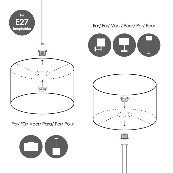 Home Sweet Home Lampenkap Canvas petrol - B:35xD:35xH:21cm
