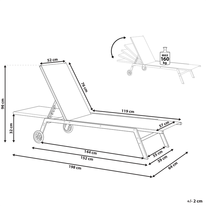 Beliani - LEVANZO - Strandstoel - Rood - Staal