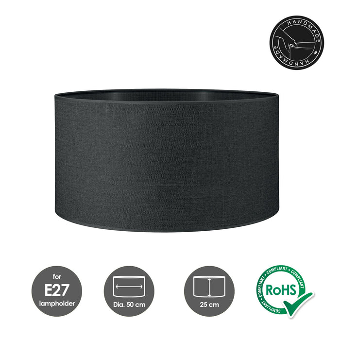 Home Sweet Home Lampenkap Canvas zwart - B:50xD:50xH:25cm