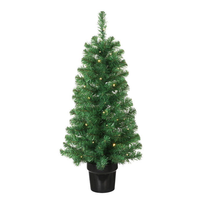 Black Box Trees Norton Set van 2 Kunstkerstbomen en 1 Kerstkrans - LED