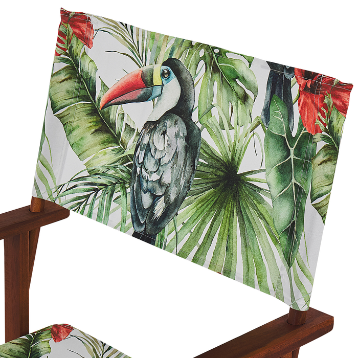 Beliani - CINE - Ligstoel doek set van 2 - Multicolor - Polyester