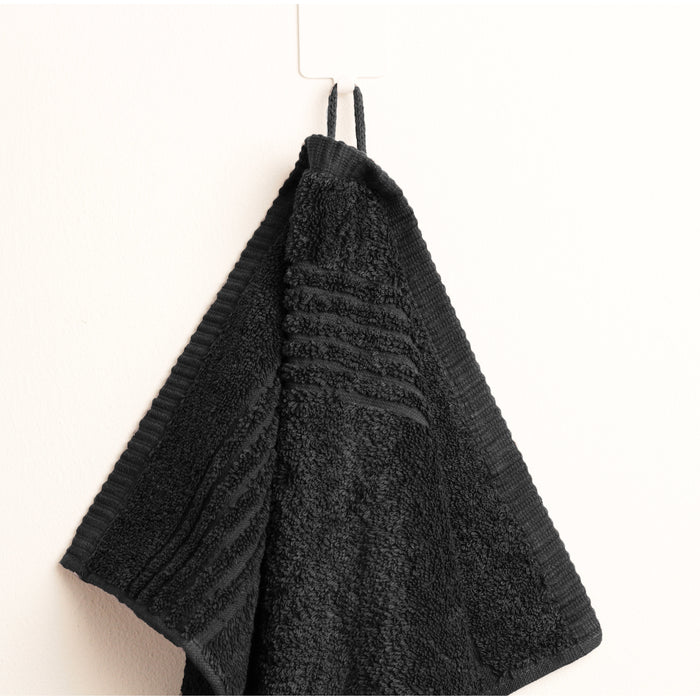 Gastendoek Supreme  - Egyptisch Katoen - 6 stuks - 30x50 - zwart