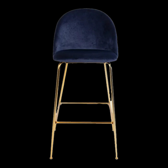 Artichok Aniek barkruk velvet blauw - gouden onderstel - 77 cm
