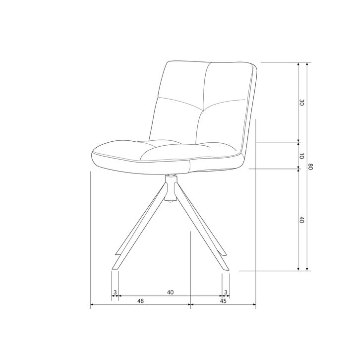 WOOOD Exclusive Vinny Eetkamerstoel - Polyester - Zand - 80x48x45