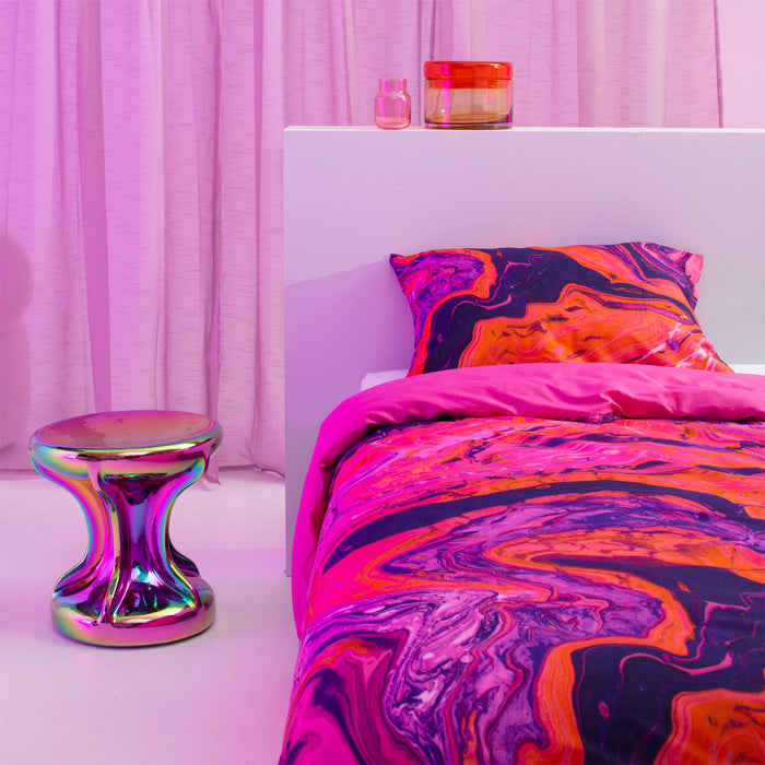 Damai dekbedovertrek Trance - Satijn - 140x200|220 cm - Shocking Pink