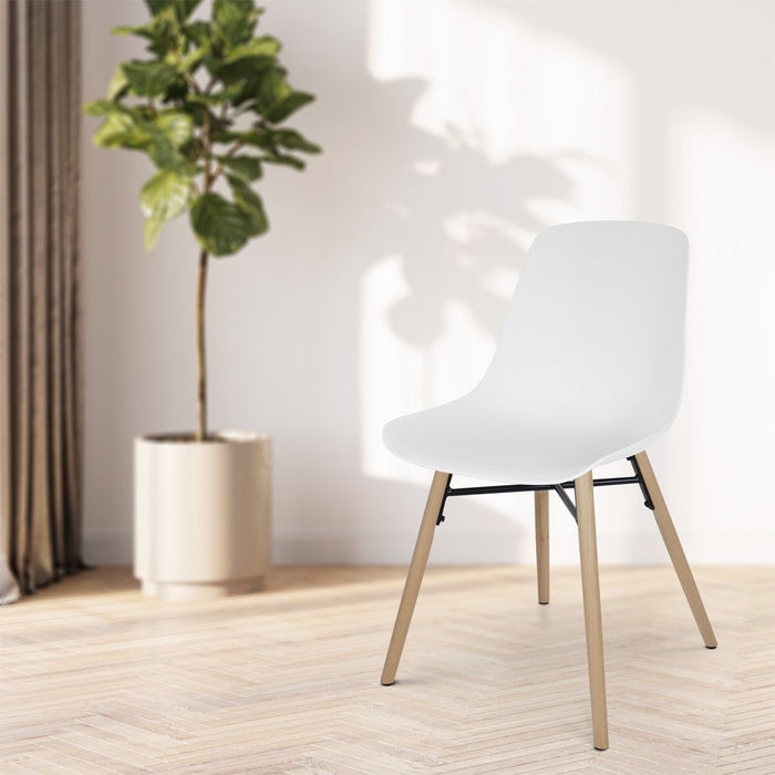 Nolon Nena-Pip eetkamerstoel wit - houten onderstel