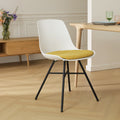 Nolon Noa-Liv Eetkamerstoel Wit - Okergeel Kussen - Zwart Onderstel