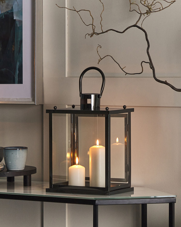 Beliani - TENERIFE - Lantaarn - Zwart - RVS