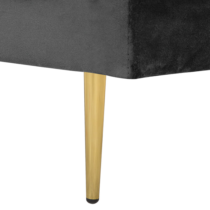 Beliani - MIRAMAS - Chaise longue - Zwart - Rechterzijde - Fluweel