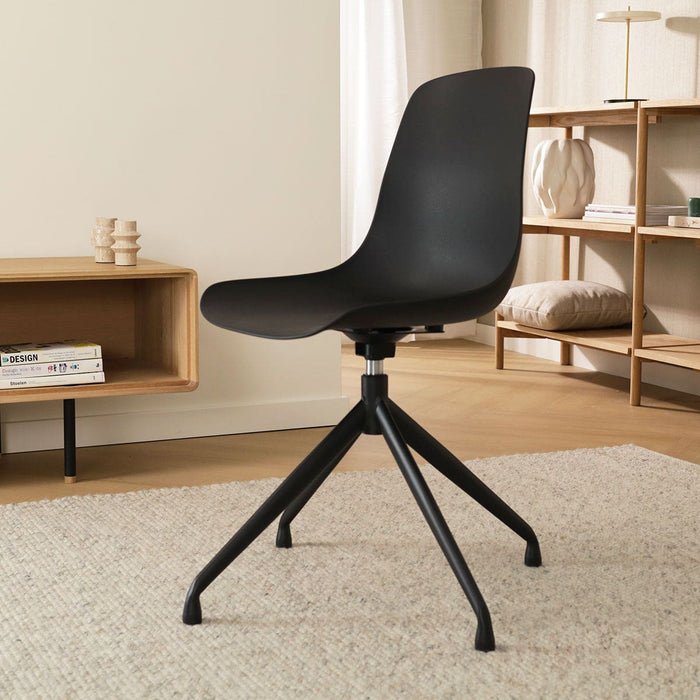 Nolon Nola-Pip Eetkamerstoel Zwart - Draaibaar - Zwart Onderstel